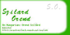 szilard orend business card